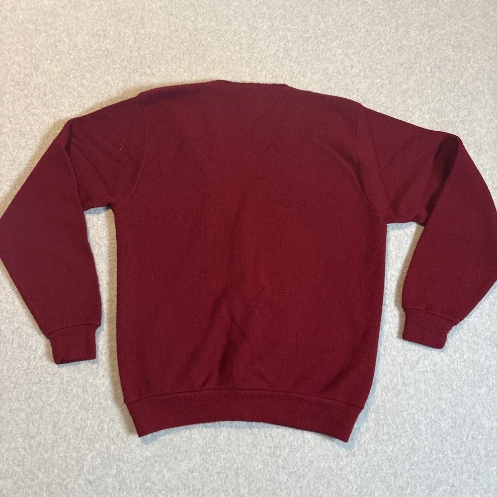 Vtg Kings Road Sears Cardigan Sweater Men's Sz M Dk Red Orlon Acrylic Sw1